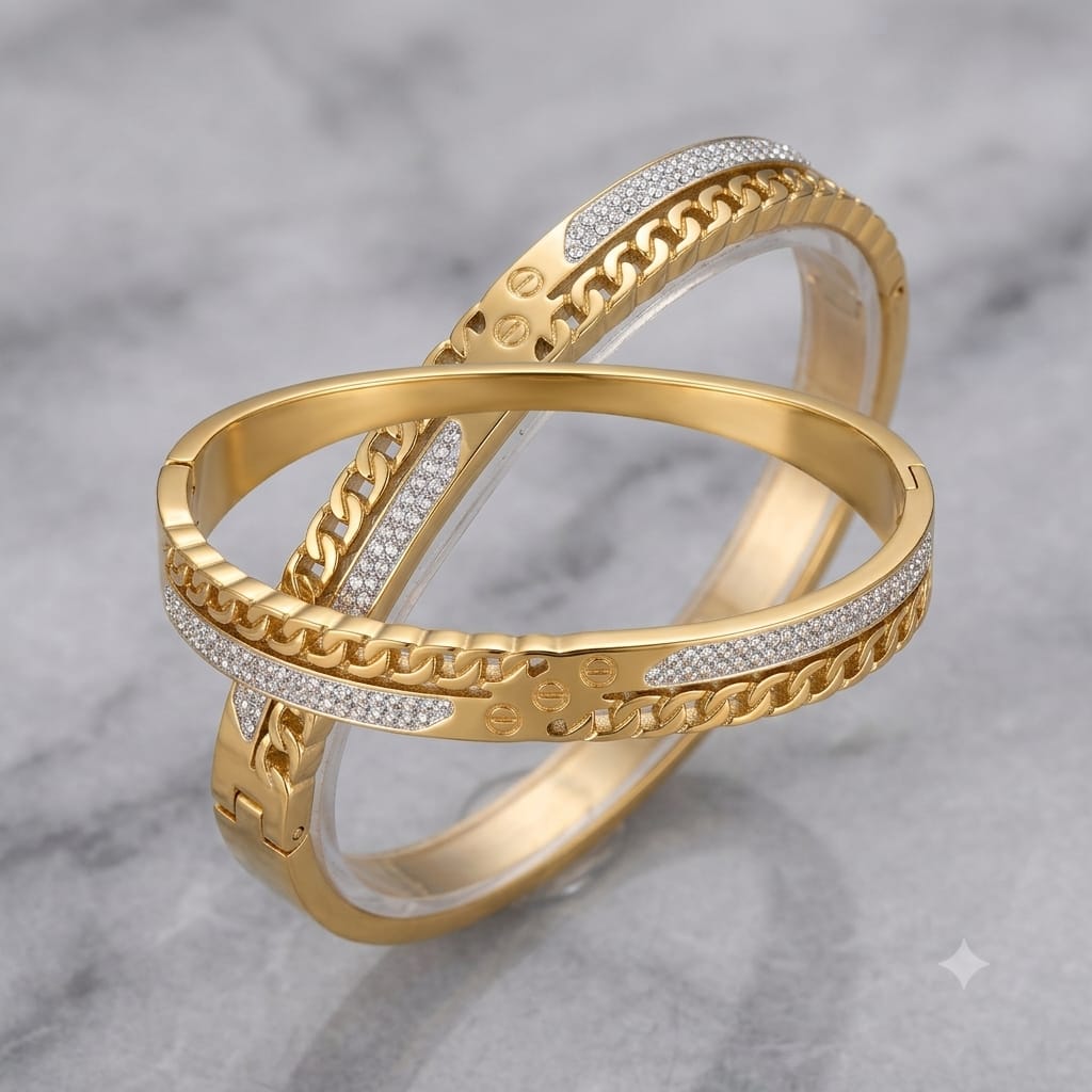 Luxury Chain Crystal Cuff Bracelet sku 1116