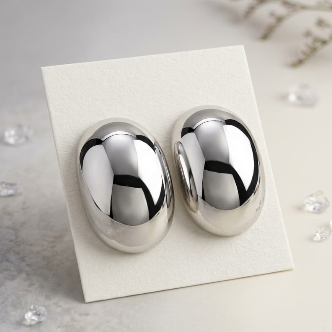 Chrome Dome Stud Earrings sku 3319