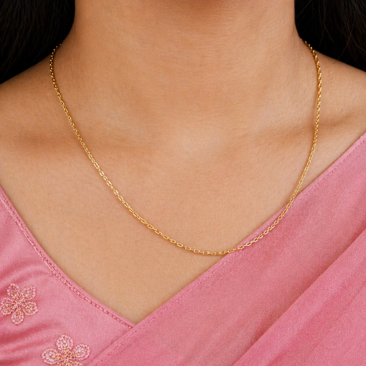 “Elegant Short Wheat Gold Plated Chain (Daily Wear)” sku 607