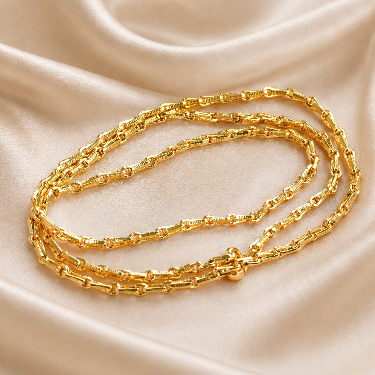 30 inches “Classic Wheat Style Gold Plated Chain” sku 606