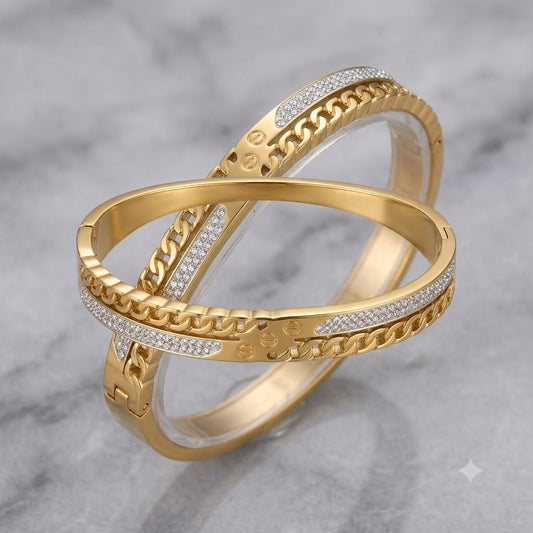 Luxury Chain Crystal Cuff Bracelet