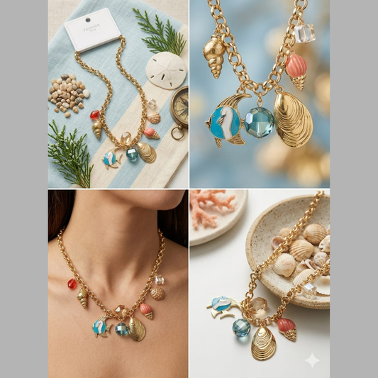 Gold-Tone Beach-Inspired Charm Chain sku 2201