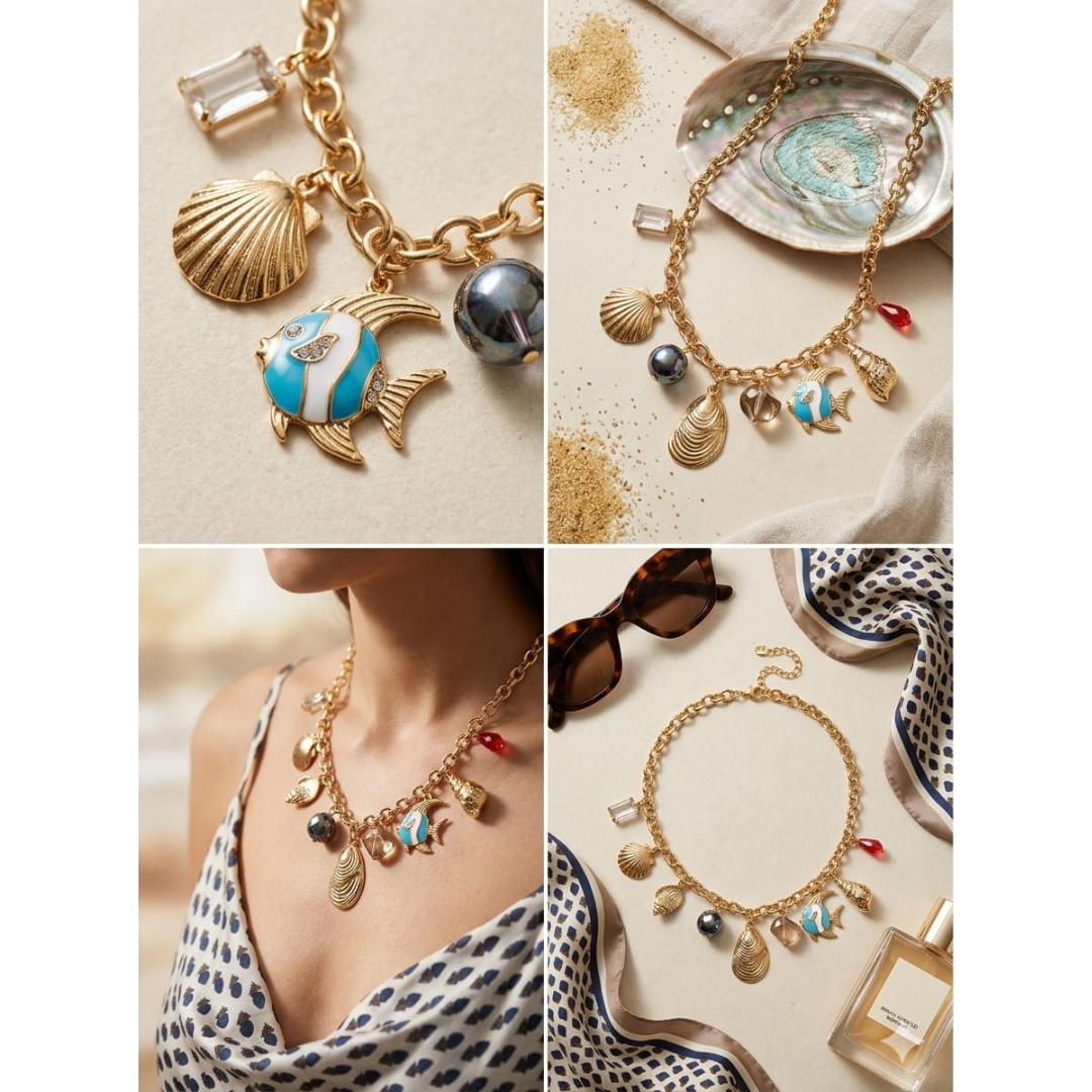 Gold-Tone Beach-Inspired Charm Chain sku 2201