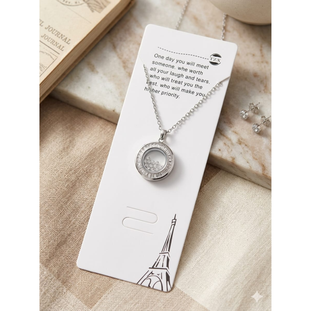 Eternal Spark Floating Crystal Necklace sku 2207
