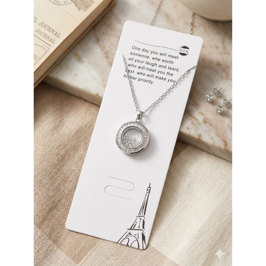 Eternal Spark Floating Crystal Necklace sku 2206