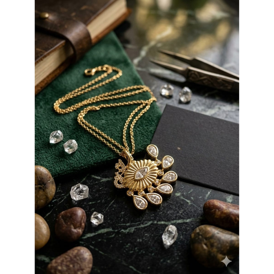 Gold-Tone Floral Statement Necklace sku 2209