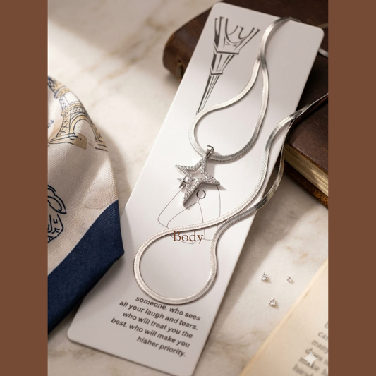 Silver Star Pendant Necklace Sku 2217