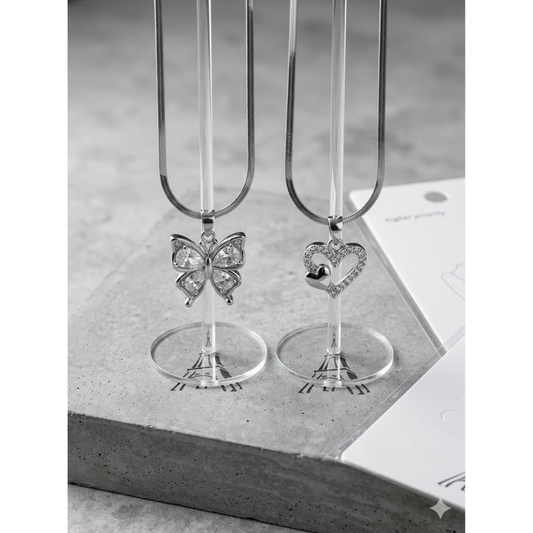 Butterfly Crystal Pendant Necklace sku 2222