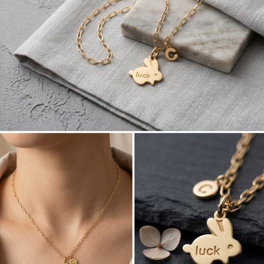 Lucky Bunny Charm Necklace sku 2225