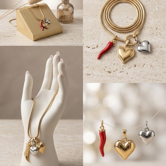 Lucky Charm Heart Necklace sku 2228