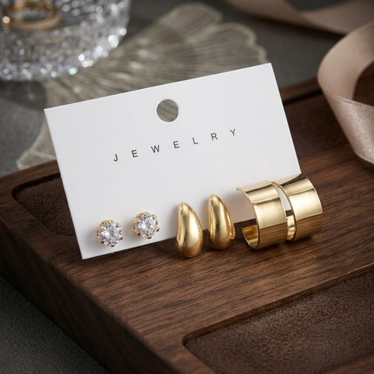 Golden Trio Earring Set SKU 3312