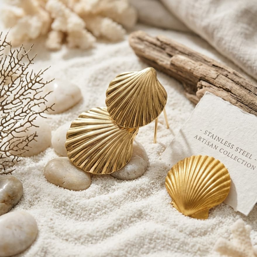 Golden Shell Earrings SKU 3317