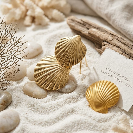 Golden Shell Earrings SKU 3317