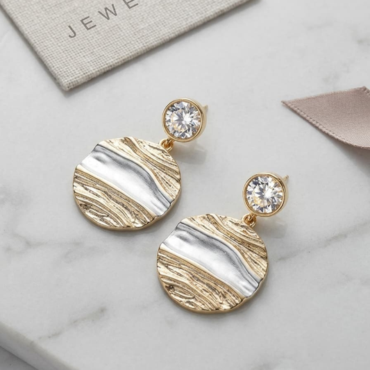 Luxe Marble Disc Earrings sku 3318