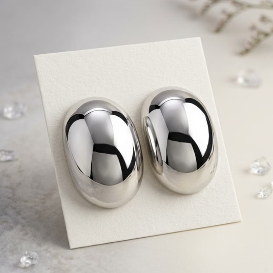 Chrome Dome Stud Earrings sku 3319